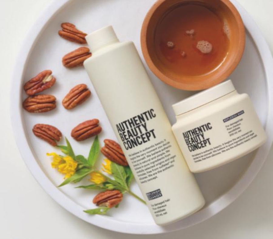 Productos Replenish de Authentic Beauty Concept con nuez pecana, para cabello dañado — Mara Pérez Studio